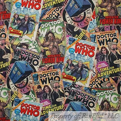 BonEful FABRIC FQ Cotton Quilt DR WHO Mystery Comic Book Patchwork Boy Girl RARE • $28