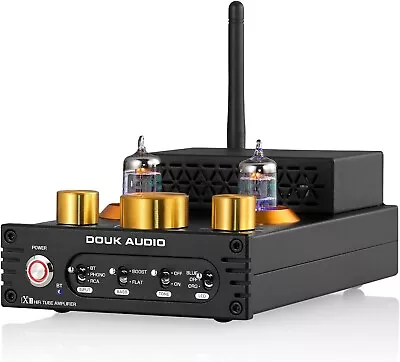 New Douk X1 HiFi Bluetooth 5.0 GE5654 Valve Tube Amplifier MM Phono 320W Preamp • £121.99