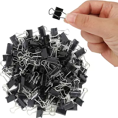 120 Pack Mini Binder Clips Black Binder Clips Small Paper Clips 15Mm 5/8 Inch. • $10.58