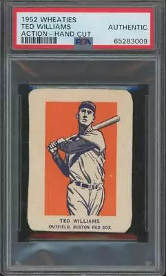 $106.47 • Buy 1952 Wheaties Action Hand Cut Ted Williams PSA Authentic