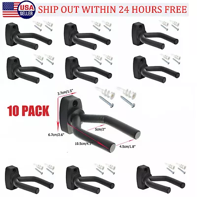 10Pack Guitar Hangers Hook Holder Wall Mount Display Instrument FOR Bass Violin • $16.99