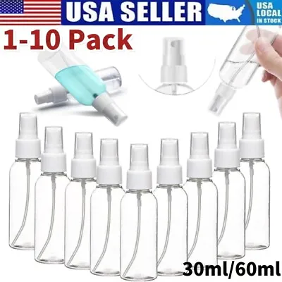 1/2oz 30/60ML Travel Spray Bottle Plastic Transparent Perfume Empty Atomizer USA • $4.99