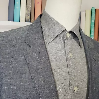 J Crew Ludlow Sport Coat Mens 42L* Slim Blue Somelos Cotton & Linen Two Button • $59.99