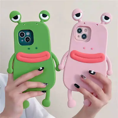 Cute Frog Big Eyes Silicone Soft Back Case For Oppo A38 4G A18 4G A16 A17 4G  • $15.39