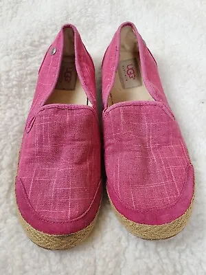 UGG Delizah Slip On Espadrille Pink Flats Size 7 • $20