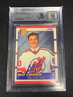 Martin Brodeur Signed 1990/91 Score #439 Rookie Bas/bgs Authentic 10 Auto • $69.99