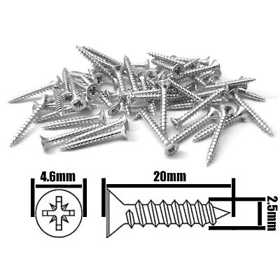 £2.45 • Buy M2.5 X 20mm Countersunk Sharp Small Bright Zinc Plated Multipurpose Wood Screws