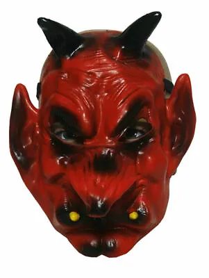 £3.95 • Buy Devil Face Mask Costume Red Blood Kids Latex Halloween Face Mask Horror Scary