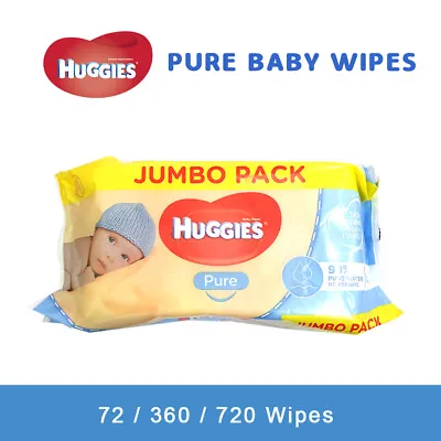 $10.29 • Buy Huggies Pure Baby Wet Wipe 72/360/720  Jumbo Pack Pure Alcohol & Fragrance Free