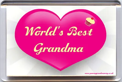  World's Best Grandma  Fridge Magnet Ideal Unique Gift For All Occasions • $20.20