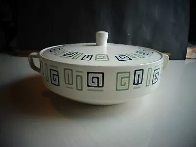 Vintage Style House Ironstone Index Bowl With Lid Art Deco MCM Look • $12