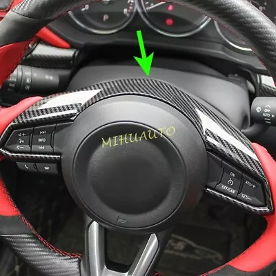 For Mazda 3 BN CX3 DK CX5 KF Carbon Fiber Car Interior Steering Wheel Cover Trim • $21.90