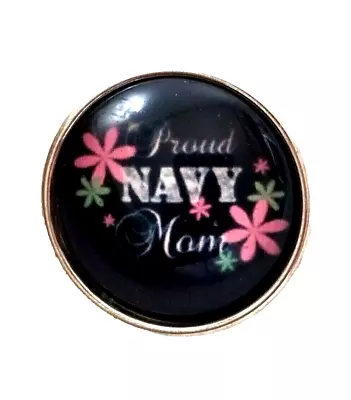 PROUD NAVY MOM 18mm/20mm GINGER SNAP BUTTON POPPER FOR INTERCHANGEABLE JEWELRY • $2.35