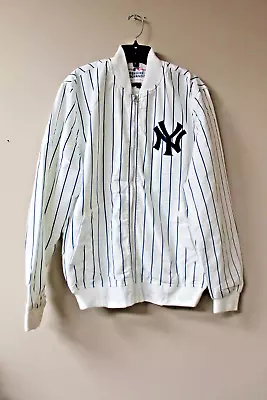 New MLB New York Yankees Embroidered Nylon Zip Up Bomber Jacket Men Size S • $59.99