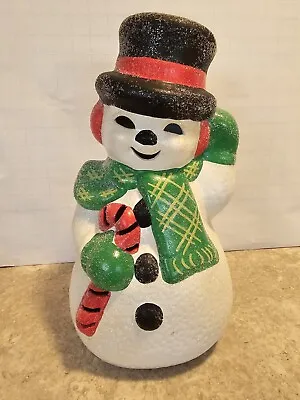 Vintage Ceramic Mold Frosty Top Hat Lighted Snowman 13” Christmas Sugar Coated • $29.99