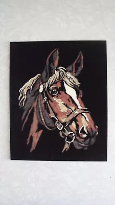 Vintage 1960s Black Velvet Paint By Number Horse Small 10  X 8  • $17.60