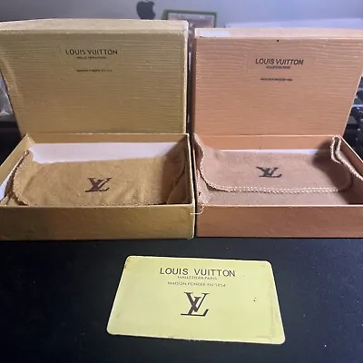 Lot Of 2 Vintage Louis Vuitton Wallet Boxes W/ Dust Covers • $44.99