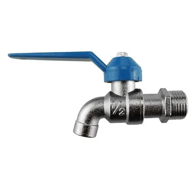 1/2  Outside Basic Garden Tap With Lever Turn On / Off Nickle Plated Zinc • £5.49