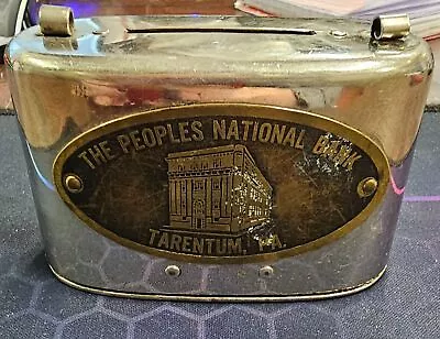 VTG Small Oval Peoples National Bank Tarentum PA Collectible Still Coin Bank • $19.95
