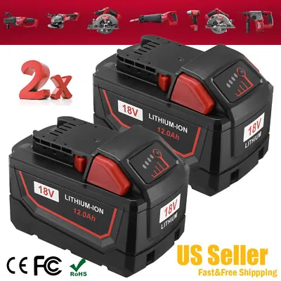 2Pack Battery For Milwaukee For M18 18V 12.0AH Extended Lithium 48-11-1890 NEW • $94.89