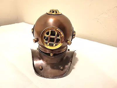 Vintage Miniature 8.5  Copper & Brass Divers Helmet Marine Nautical Fishtank • $59.99