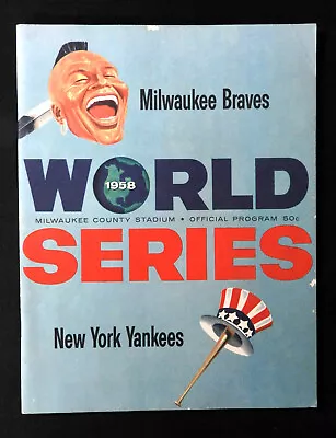 1958 New York Yankees Vs Milwaukee Braves World Series Baseball Program • $99