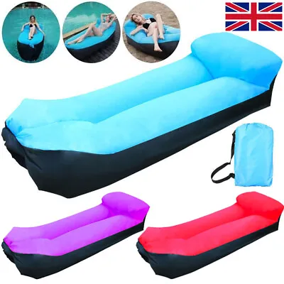 Lazy Inflatable Sofa Air Bed Lounger Sofa Sack Hangout Outdoor Camping Beach Bag • £8.88