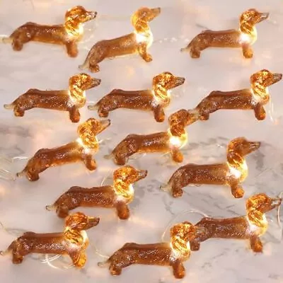 Gorge Moment Dachshund Dog String Lights 10 Ft 30 Leds Battery Operated & Usb Po • $24.26