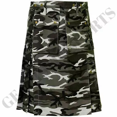 Tactical Urban Kilt Scottish Utility Camouflage Kilts For Men Size (28  To 50 ) • $115.36