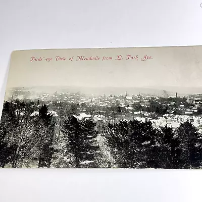 RARE Tri Fold Antique Postcard  Photo Print Meadville Oregon Birds Eye 1911  B7 • $59