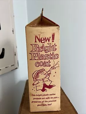 Quart Milk Carton - Borden - Elsie The Cow - “new Bright Plastic Coat” • $5.50