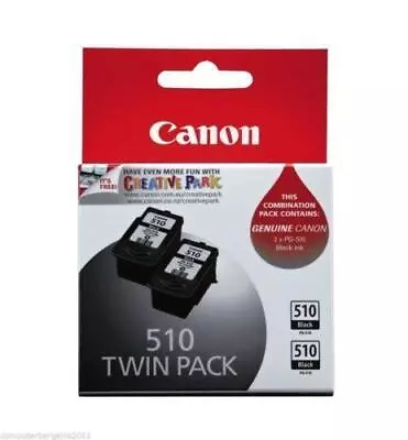 2 CANON GENUINE INKS PACK PG510 TWIN Pg 510 MP270 MP480 MP495 MP490 ORIGINAL • $42.50