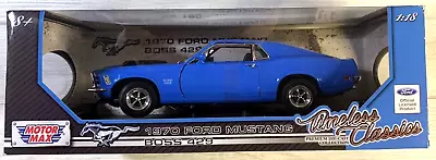 Motor Max Blue 1970 Ford Mustang Boss 429 Die-Cast 1:18 Scale • $84.95