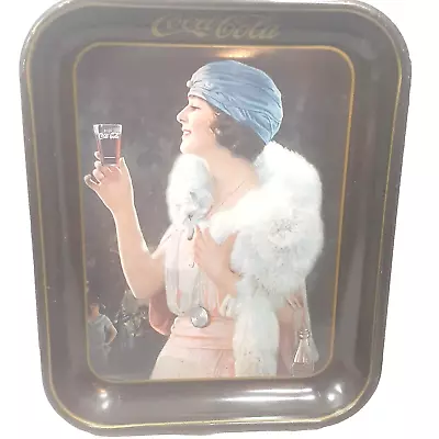 Vintage Coca Cola Metal Serving Tray Flapper Girl 1925 Advertisement 1973 USA • $10