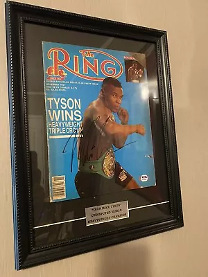 1987 The Ring Magazine Mike Tyson Autographed Magazine Cover PSA. Framed • $210