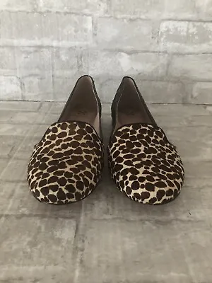 Vince Camuto Lilliana Size 9M Black Sequin Leopard Print Ballet Flats Slip On • $24