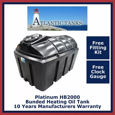 £1144.99 • Buy Domestic Heating Oil Storage Tank ~2000ltrs Horizontal Platinum Bunded