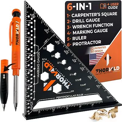 6-in-1 Master Square - 180mm Multi-Purpose Carpenter Tool With Wrench Square • $30.27