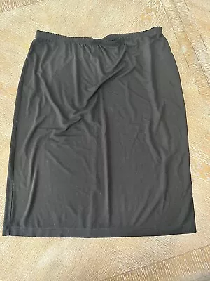 J Jill Black Stretchy. Skirt Large Pull On  Elastic Waist 34” Length 26” • $22