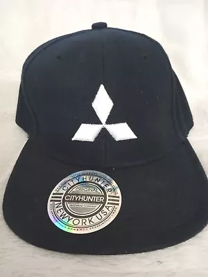 Mitsubishi Stitched Emblem Hat Cap Adult Black Adjustable Snap Back City Hunter  • $25