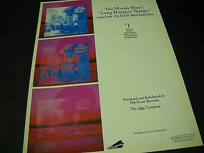 MOODY BLUES 1981 Promo Poster Ad LONG DISTANCE Reaches Its First Destination • $9.95