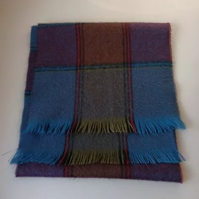 Cozy Scarf Plaid Fringe Dark Colors Acrylic Vintage Academia Cold Weather Y2K • £2.37