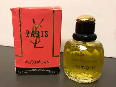 £79.99 • Buy YVES SAINT LAURENT PARIS 75ml EAU DE PARFUM SPRAY. SPRAYED ONCE. DAMAGED BOX.