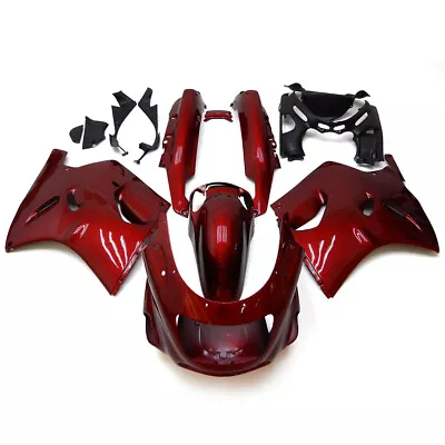 Injection Fairing Kit For Kawasaki ZZR1100 ZX11 1993 - 2003 Body Kit Candy Red • $357.95