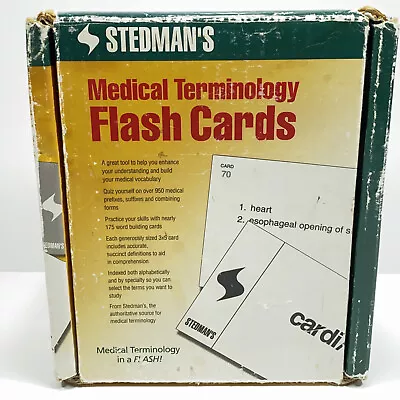 Stedman's Medical Terminology Flash Cards (2004  750 Flash Cards) • $9.95