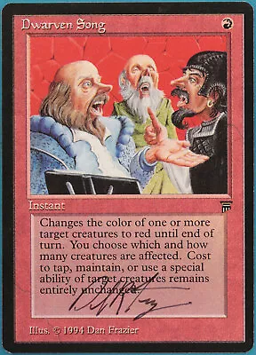 Dwarven Song Legends NM Red Uncommon SIGNED MAGIC MTG CARD (ID# 311924) ABUGames • $7.99