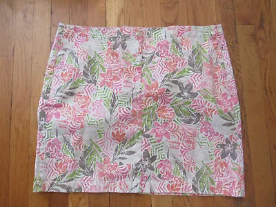 $60 J Jill J. Skirt 19  Knee Travel Tennis Golf Pocket Cotton Pink Green Sz 18 • $17