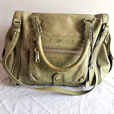 Gryson Olive Green Hannah Leather Purse Medium Size Satchel Shoulder Bag • $55