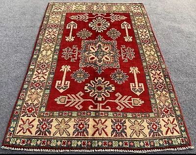 Authentic Hand Knotted Afghan Kazak Wool Area Rug 5.0 X 3.5 Ft (2127 HM) • £112.51