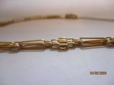 Vintage 9ct Gold Fancy Gate Bracelet Heart Padlock C 1980's 7 1/2  (ASJ) • $288.44